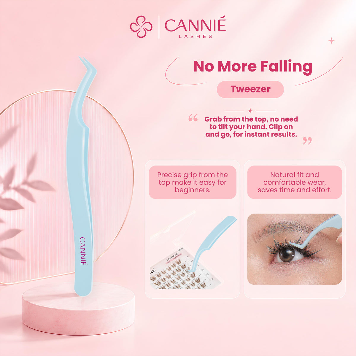 CANNIÉ LASH Anti-Stick Eyelash Tweezer