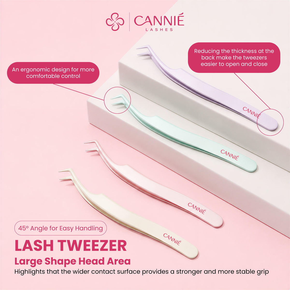 CANNIÉ LASH Anti-Stick Eyelash Tweezer
