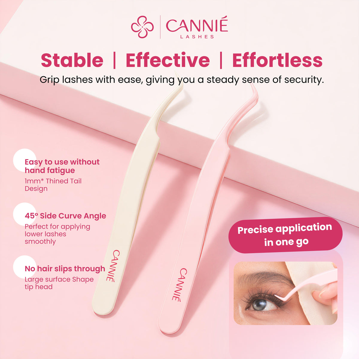 CANNIÉ LASH Anti-Stick Eyelash Tweezer